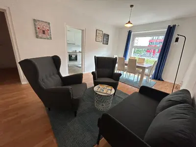 Ein Sitzbereich in der Unterkunft Eastside 35
