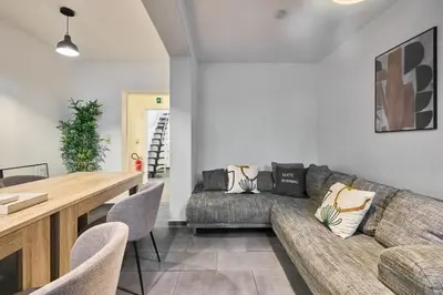 Ein Sitzbereich in der Unterkunft Cityapartment für bis zu 8 Personen