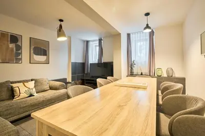 Ein Sitzbereich in der Unterkunft Cityapartment für bis zu 8 Personen
