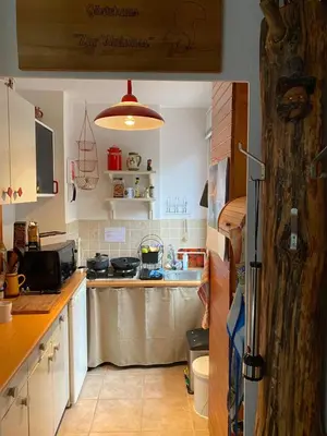Küche/Küchenzeile in der Unterkunft Gästehaus Zur Walnuss Berlin