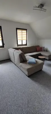 Ein Sitzbereich in der Unterkunft Ferienwohnung Zentrum Luckau