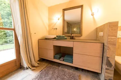 Ein Bett oder Betten in einem Zimmer der Unterkunft Kuscheliges Landhaus