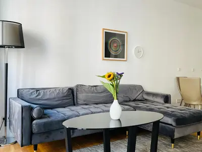 Ein Sitzbereich in der Unterkunft Modern Apartment in Mitte