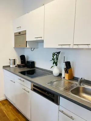 Küche/Küchenzeile in der Unterkunft Modern Apartment in Mitte