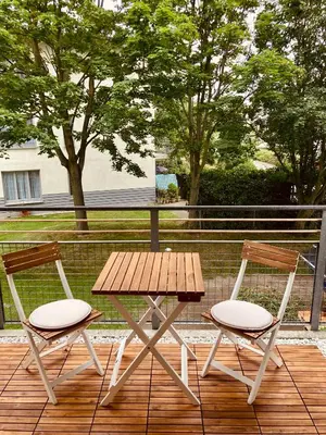 Ein Balkon oder eine Terrasse in der Unterkunft Gemütliche Wohnung mit Balkon in Schönefeld