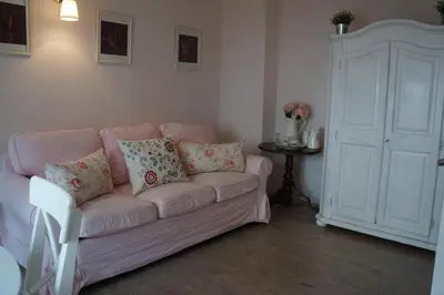 Ein Sitzbereich in der Unterkunft Ferienwohnung in Werder Havel Innenstadt