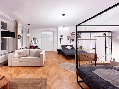 Ein Sitzbereich in der Unterkunft Apartment near Ku'damm