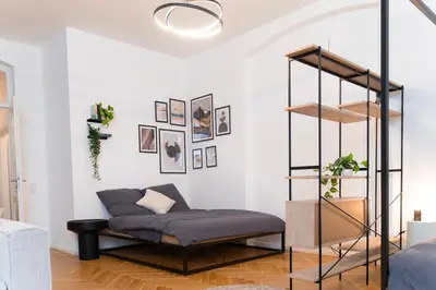Ein Sitzbereich in der Unterkunft Apartment near Ku'damm