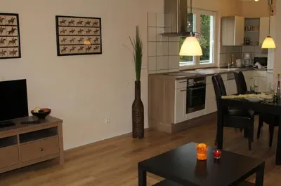 Küche/Küchenzeile in der Unterkunft Ferienwohnungen In den Wiesen Oranienburg