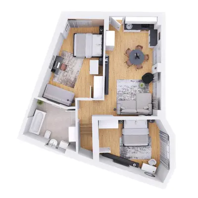 Grundriss der Unterkunft Stilvolle 3-Zimmer-Wohnung in Potsdam