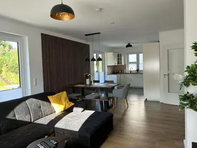 Küche/Küchenzeile in der Unterkunft Exklusive Ferienwohnung bei Berlin, bis 5 Gäste, große Terrasse, Garten