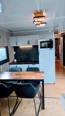 Küche/Küchenzeile in der Unterkunft Schwimmendes Ferienhaus 