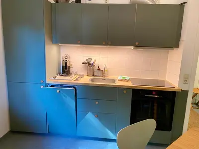 Küche/Küchenzeile in der Unterkunft Haus am Lübbesee