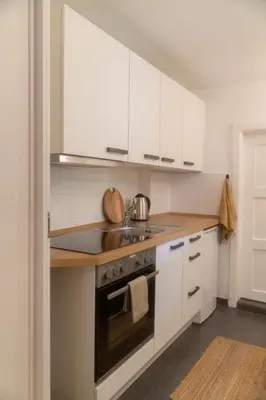 Küche/Küchenzeile in der Unterkunft Modernes Altstadt Apartment