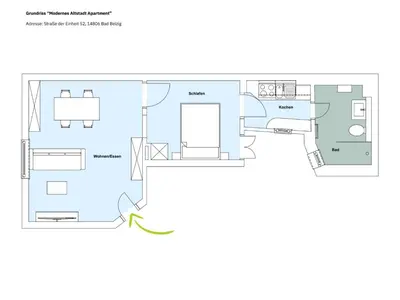 Grundriss der Unterkunft Modernes Altstadt Apartment