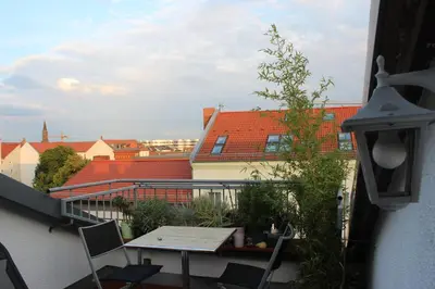 Ein Balkon oder eine Terrasse in der Unterkunft Rooftop Loft Berlin Mitte and Bikes