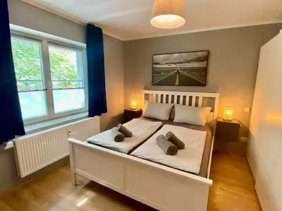 Ein Bett oder Betten in einem Zimmer der Unterkunft Apartment in Potsdam-Babelsberg
