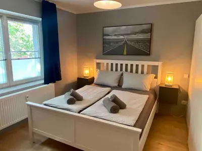 Ein Bett oder Betten in einem Zimmer der Unterkunft Apartment in Potsdam-Babelsberg