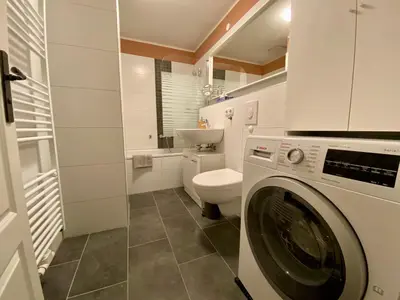 Ein Badezimmer in der Unterkunft Apartment in Potsdam-Babelsberg