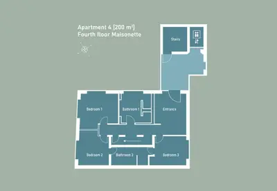 Grundriss der Unterkunft The Garden Suites by Suite030