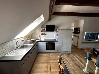 Küche/Küchenzeile in der Unterkunft Loft in Historischer Schmiede