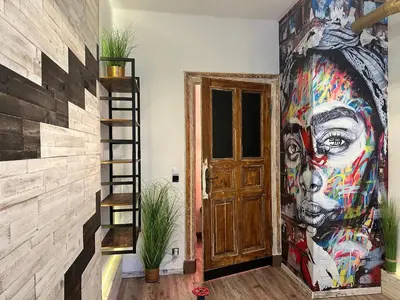 Grundriss der Unterkunft Einzigartige Ferienwohnung bunt wie Berlin