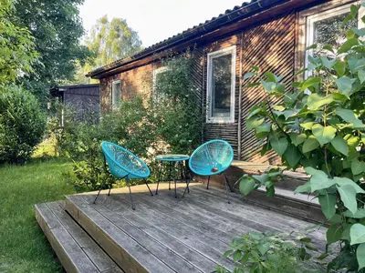Ein Garten an der Unterkunft Haus 8 am Grimnitzsee mit Sauna