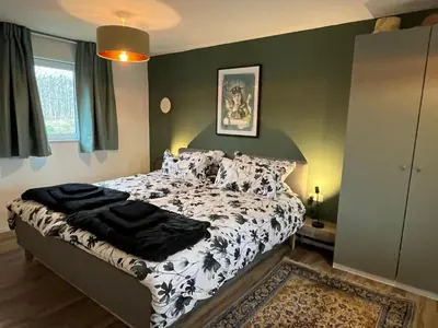 Ein Bett oder Betten in einem Zimmer der Unterkunft Haus 8 am Grimnitzsee mit Sauna