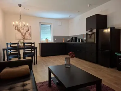 Küche/Küchenzeile in der Unterkunft Ferienwohnung in Hohen Neuendorf bei Berlin, Zentral gelegen
