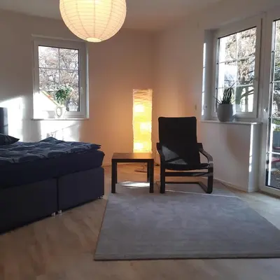 Ein Sitzbereich in der Unterkunft Ferienwohnung in Hohen Neuendorf bei Berlin, Zentral gelegen