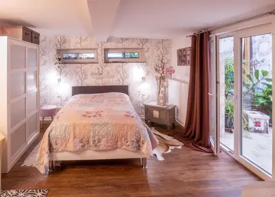 Ein Bett oder Betten in einem Zimmer der Unterkunft Unser Studio-Apartment 