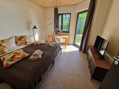TV/Unterhaltungsangebot in der Unterkunft Ferienhaus Haus 11 in Templin mit Seeblick und Sauna