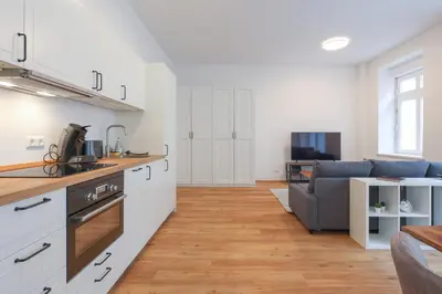 Küche/Küchenzeile in der Unterkunft Neue 2-Zi-Apartment 15 Min Entfernung zum HBF und Brandenburger Tor