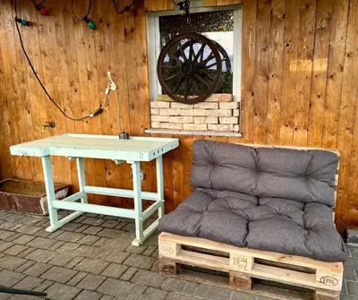 Ein Sitzbereich in der Unterkunft Ferienwohnung Auszeit für die ganze Familie
