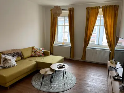 Ein Sitzbereich in der Unterkunft Großzügige Altstadt-Ferienwohnung 