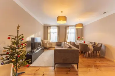 Ein Sitzbereich in der Unterkunft Lux Central Apartment