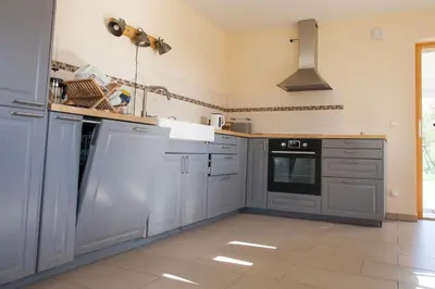 Küche/Küchenzeile in der Unterkunft Ferienwohnung Bergschäferei