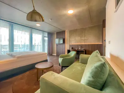 Ein Sitzbereich in der Unterkunft DX Apartments