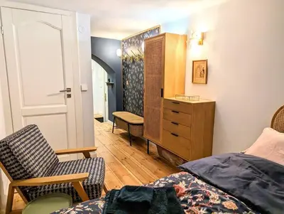 Ein Sitzbereich in der Unterkunft Feines Apartment in der Mitte