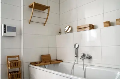 Ein Badezimmer in der Unterkunft Park-Apartment Scharmützelsee Wohnung 5