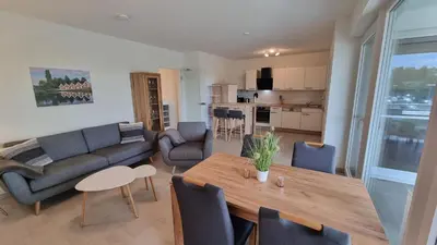 Ein Sitzbereich in der Unterkunft Park-Apartment Scharmützelsee Wohnung 9