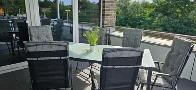 Ein Balkon oder eine Terrasse in der Unterkunft Park-Apartment Scharmützelsee Wohnung 10