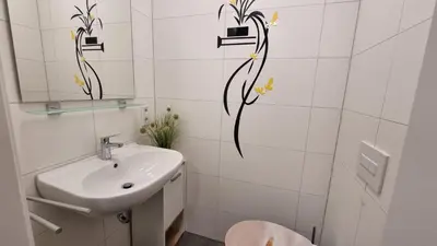 Ein Badezimmer in der Unterkunft Park-Apartment Scharmützelsee Wohnung 10