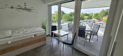 Ein Sitzbereich in der Unterkunft Park-Apartment Scharmützelsee Wohnung 10