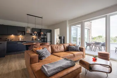 Ein Sitzbereich in der Unterkunft Park-Apartment Scharmützelsee Wohnung 12