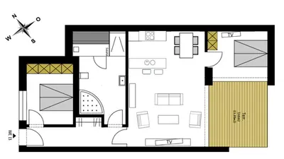 Grundriss der Unterkunft Park-Apartment Scharmützelsee Wohnung 13