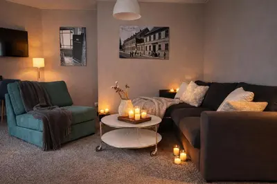Ein Sitzbereich in der Unterkunft Haus Gitta - Stilvolle Stadtoase