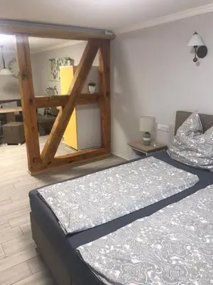 Ein Bett oder Betten in einem Zimmer der Unterkunft Spreewald-Ferienwohnung Reschke/Jahn