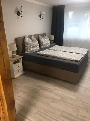 Ein Bett oder Betten in einem Zimmer der Unterkunft Spreewald-Ferienwohnung Reschke/Jahn