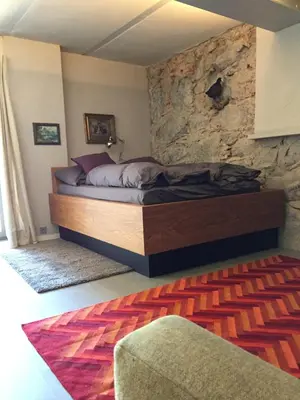 Ein Bett oder Betten in einem Zimmer der Unterkunft Im Naturschutzgebiet gelegene Ferienwohnung